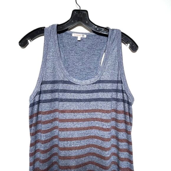 Sundry Synthetic Stripes Racerback Midi Dress in Blue 1 - Picture 5 of 9